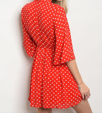 Load image into Gallery viewer, Lady in Red Polka Dots Romper