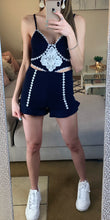Load image into Gallery viewer, Navy Love Romper