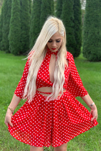 Lady in Red Polka Dots Romper