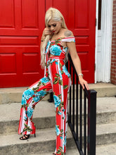 Load image into Gallery viewer, Red Flower Print Jumpsuit