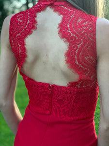 Lace Edge Red Jumpsuit