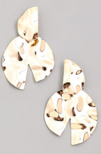 Cargar imagen en el visor de la galería, Hammered Disc Drop Gold Earrings