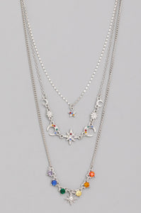 Rainbow Stars and Moon Necklace