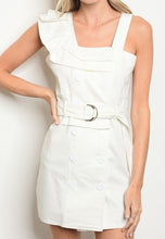 Load image into Gallery viewer, Belted White Dress