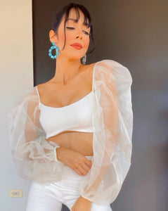 Organza Ivory Top & Pants Set