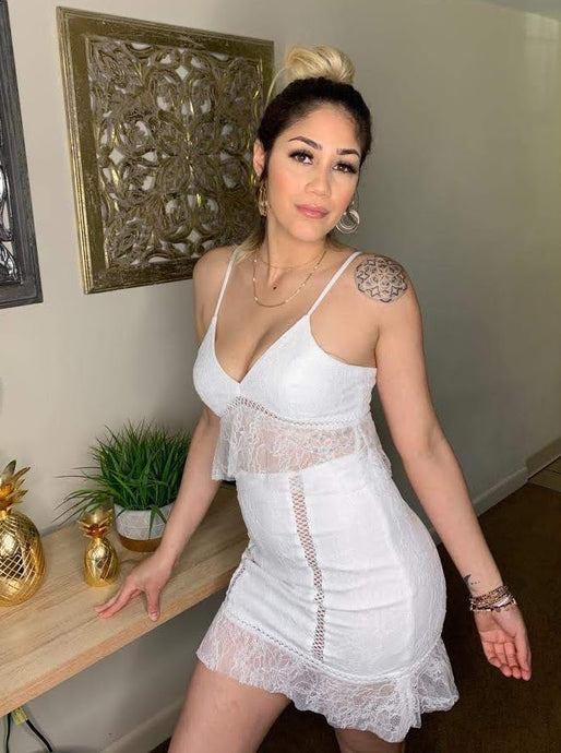 White Lace Mini Dress