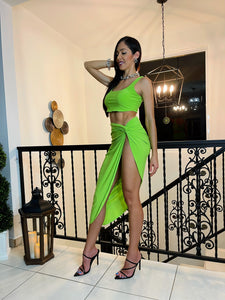 Green Tea Top & Twist Skirt Set