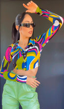 Load image into Gallery viewer, Button Up Multicolor Crop Top