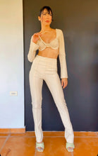 Load image into Gallery viewer, Oatmeal Crop Top &amp; Pants Set
