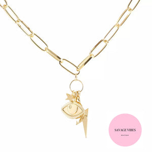 Chunky Chain Charms Necklace
