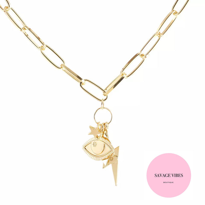 Chunky Chain Charms Necklace
