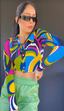 Load image into Gallery viewer, Button Up Multicolor Crop Top