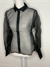 Cargar imagen en el visor de la galería, Black Organza Long Sleeve Shirt