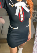 Load image into Gallery viewer, Mini Dress Featuring Collar and Ribbon Accent