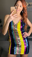 Cargar imagen en el visor de la galería, Sequin Multi-Colored Stripe Dress
