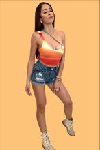 Load image into Gallery viewer, Multi Color One Shoulder Off Bodysuit
