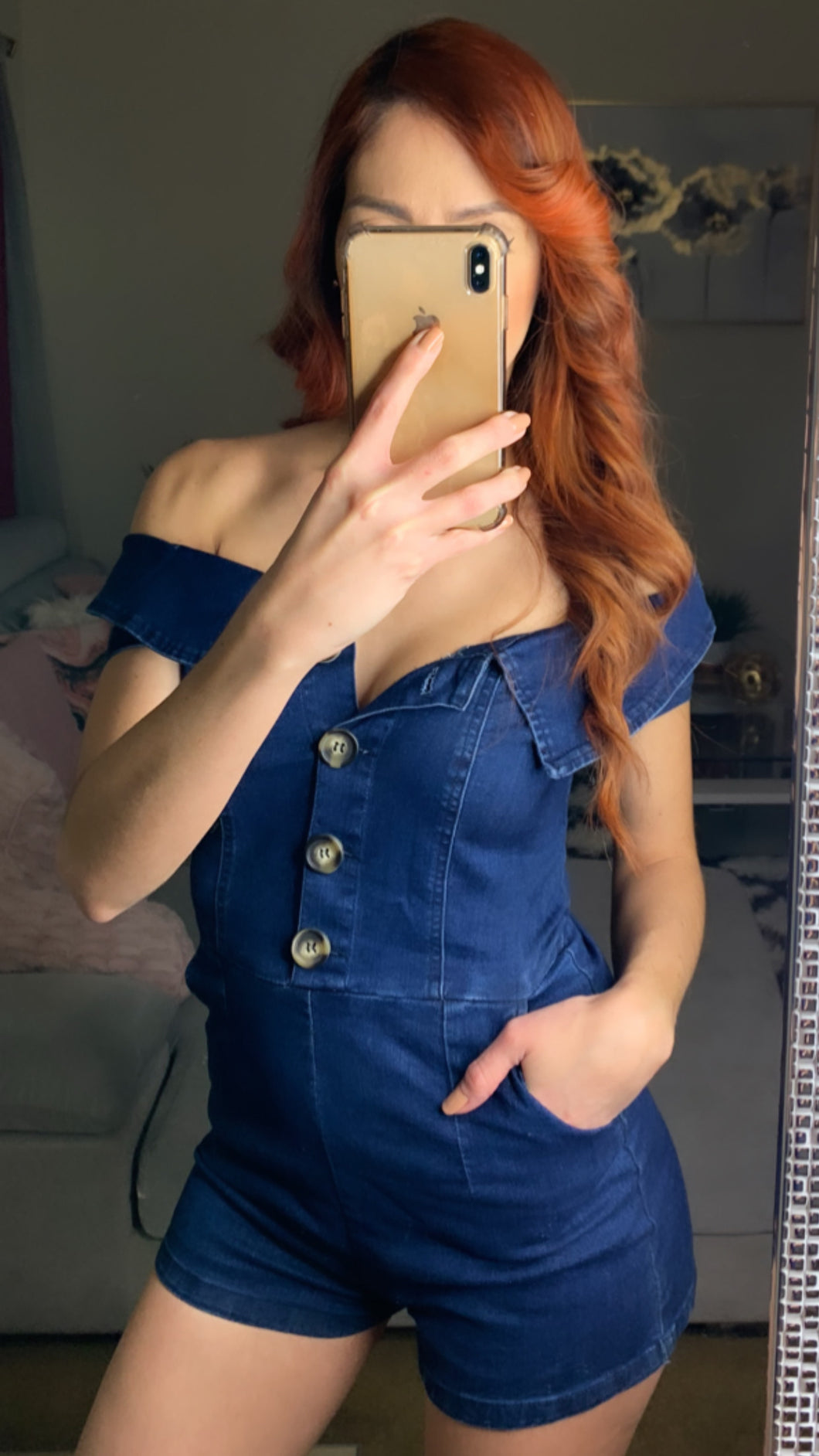 Coquette Denim Romper