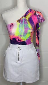 Bubble Neon One Shoulder Top