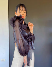 Cargar imagen en el visor de la galería, Organza Ruffle Shoulder Long Sleeve Top