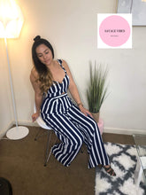 Cargar imagen en el visor de la galería, Navy White Stripes Jumpsuit